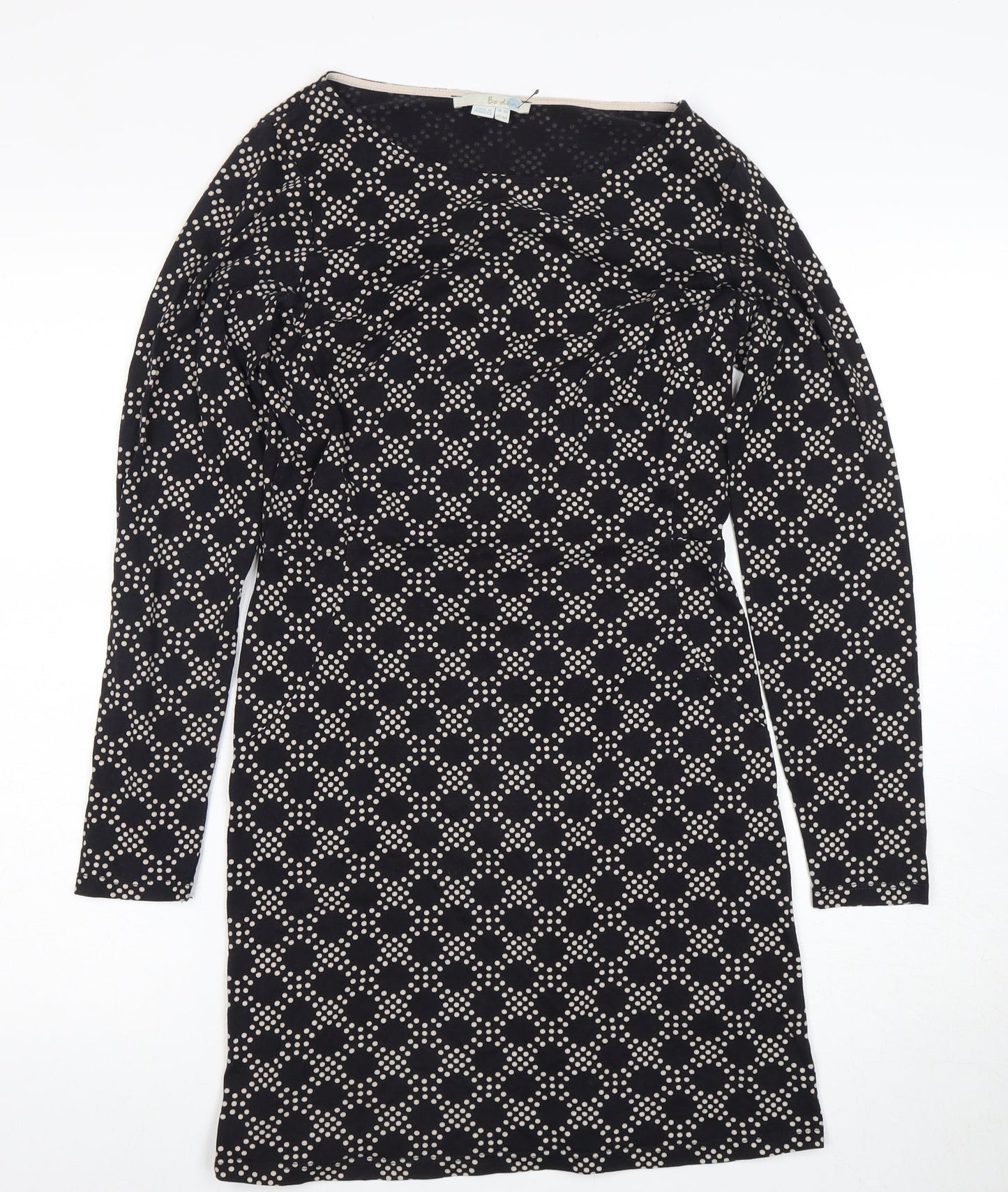 Belam Women Black Geometric Shift Dress Size 6