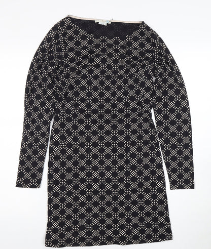 Belam Women Black Geometric Shift Dress Size 6