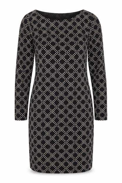 Belam Women Black Geometric Shift Dress Size 6