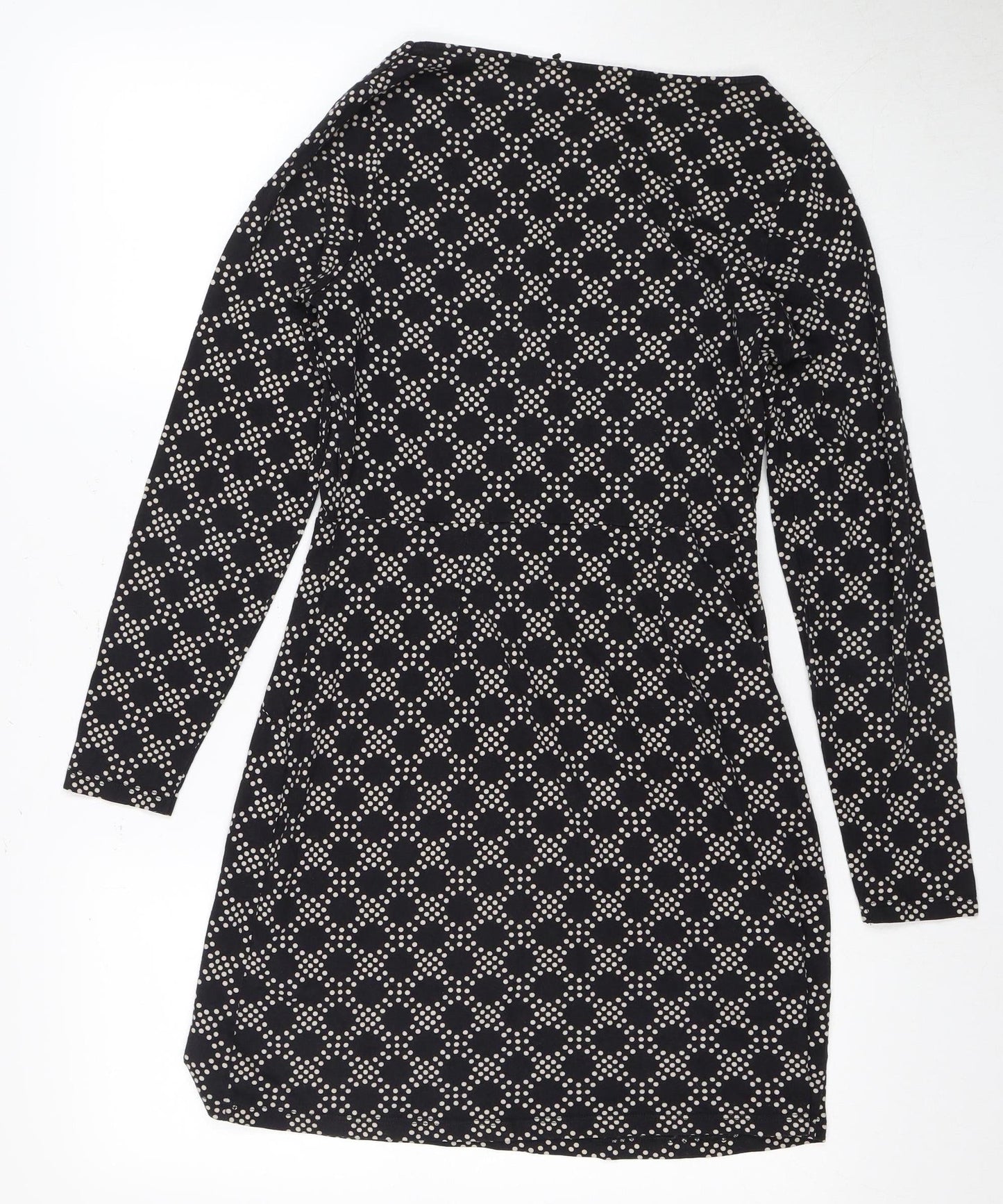 Belam Women Black Geometric Shift Dress Size 6