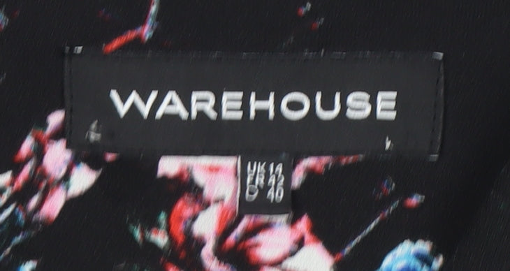 Warehouse Women's Black Floral Blazer Size 14
