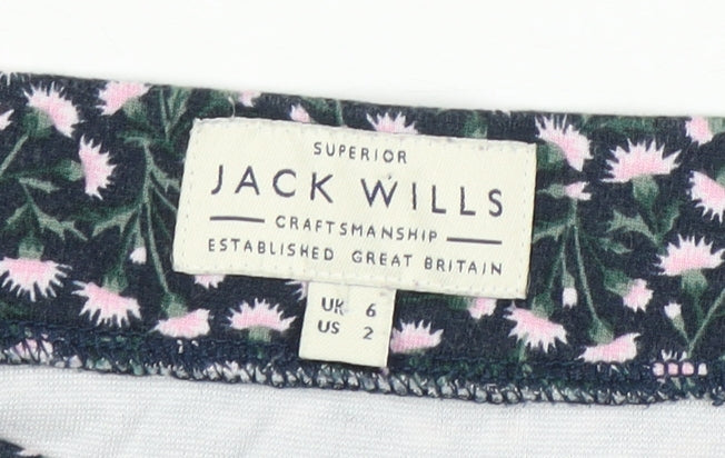 Jack Wills Women's Multicoloured A-Line Floral Skirt Size 6
