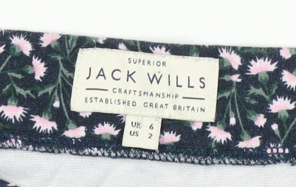 Jack Wills Women's Multicoloured A-Line Floral Skirt Size 6