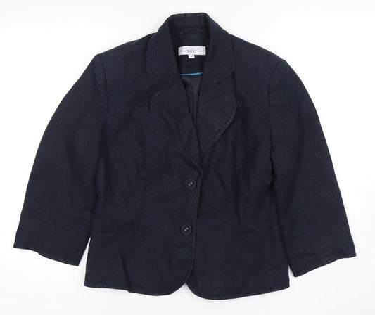 Next Women's Blue Linen Blazer Size 8