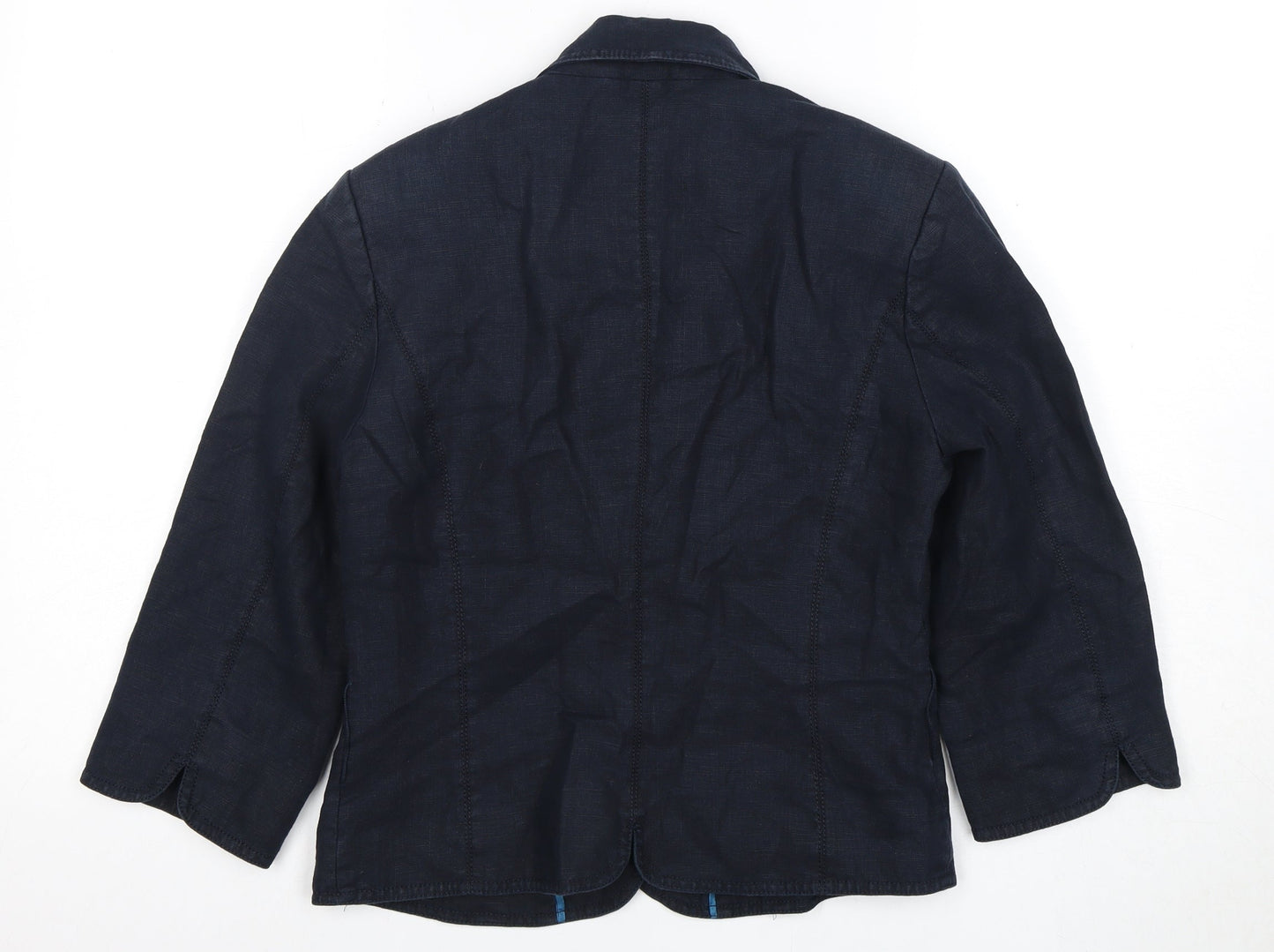 Next Women's Blue Linen Blazer Size 8