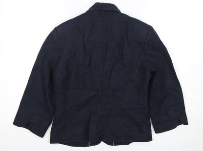 Next Women's Blue Linen Blazer Size 8