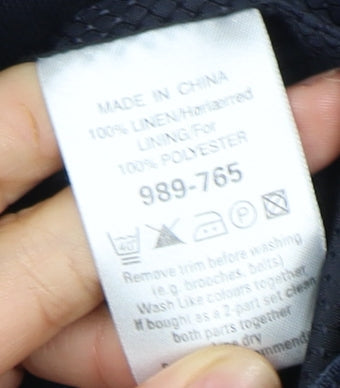 Next Women's Blue Linen Blazer Size 8