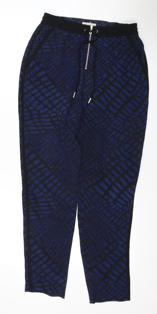 Whistles Women's Blue Silk Jogger Trousers
