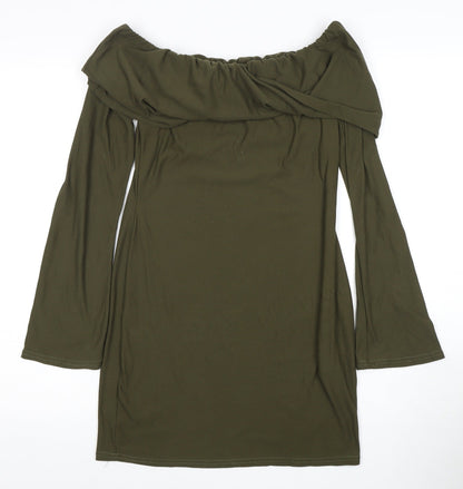 PrettyLittleThing Women's Green Bodycon Dress, Size 12