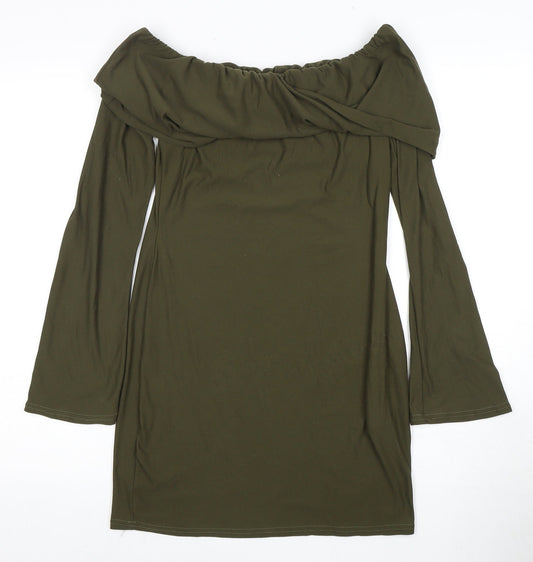 PrettyLittleThing Women's Green Bodycon Dress, Size 12