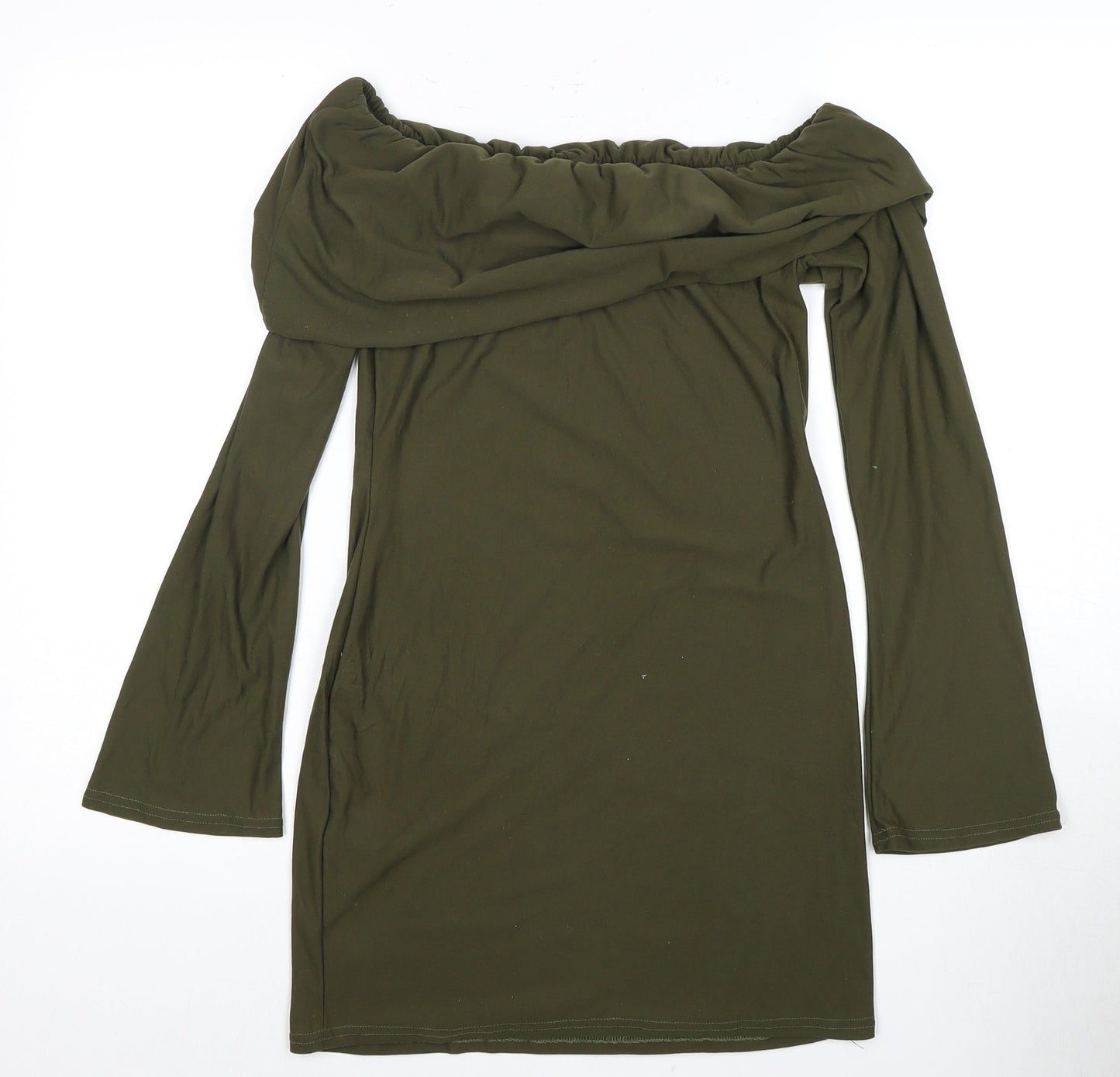 PrettyLittleThing Women's Green Bodycon Dress, Size 12