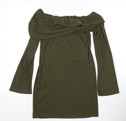 PrettyLittleThing Women's Green Bodycon Dress, Size 12