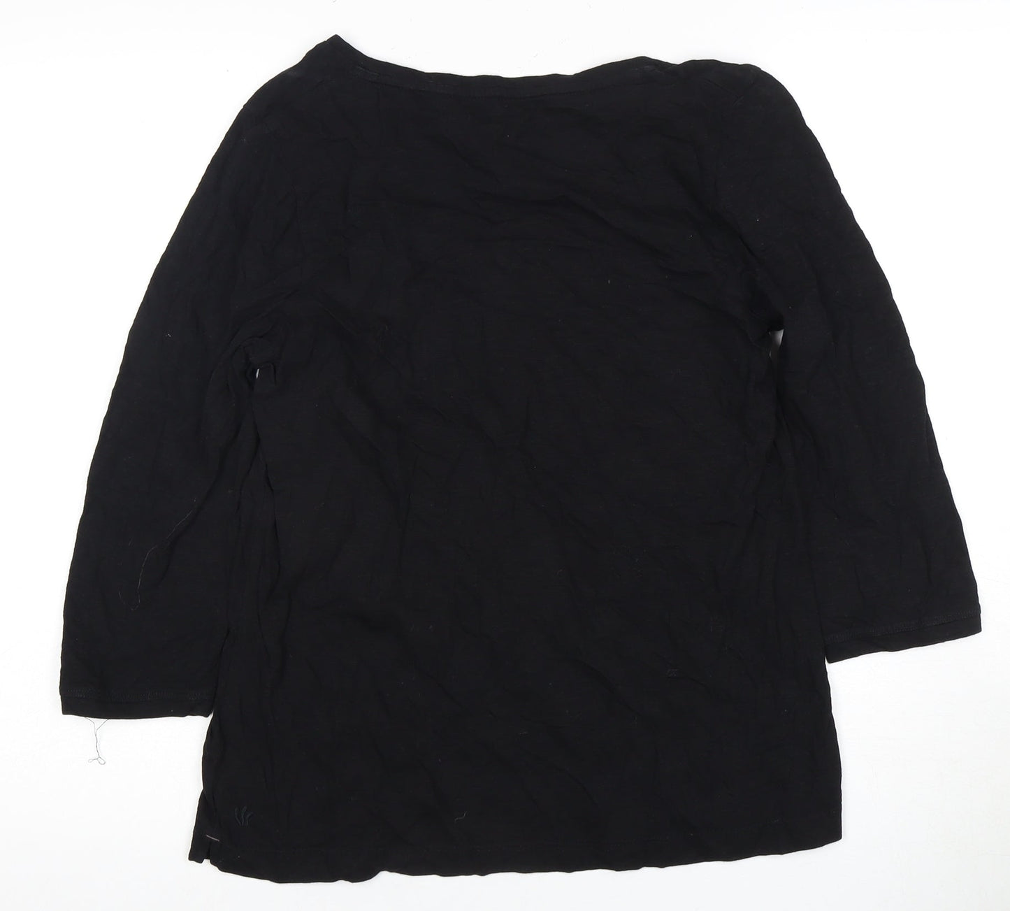 Womens UK Size 10 Fat Face Black Basic T-Shirt