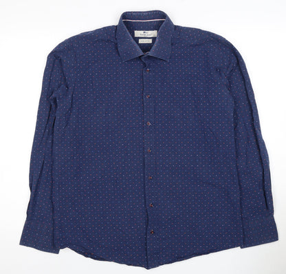 Mens UK Collar Size L Claudio Lugli Smart Blue  Dress Shirt