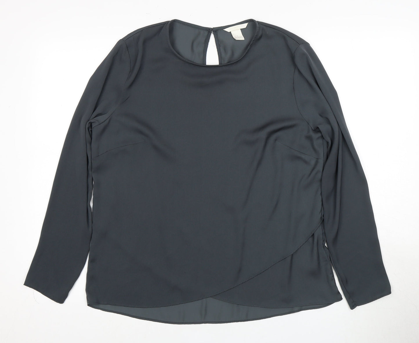 Womens UK Size 14 H&M Black Basic Blouse