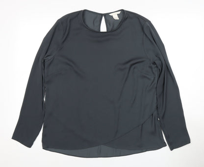 Womens UK Size 14 H&M Black Basic Blouse
