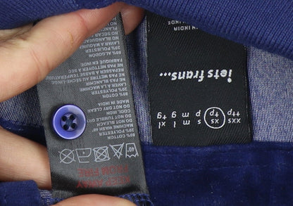 Let's Trans Unisex Blue Velour Henley Sweatshirt 12