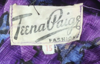 Teena Paige Women's Purple Floral Knee Length Dress