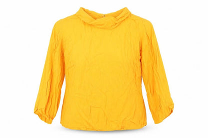 Womens UK Size 12 Zara Basic Yellow  Blouse