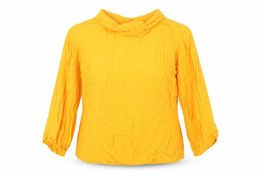 Womens UK Size 12 Zara Basic Yellow  Blouse