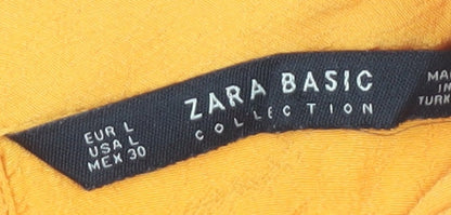 Womens UK Size 12 Zara Basic Yellow  Blouse