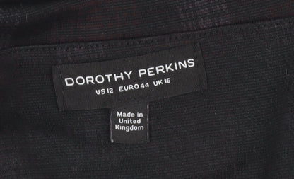 Dorothy Perkins Women's Black Check Shift Dress Size 16