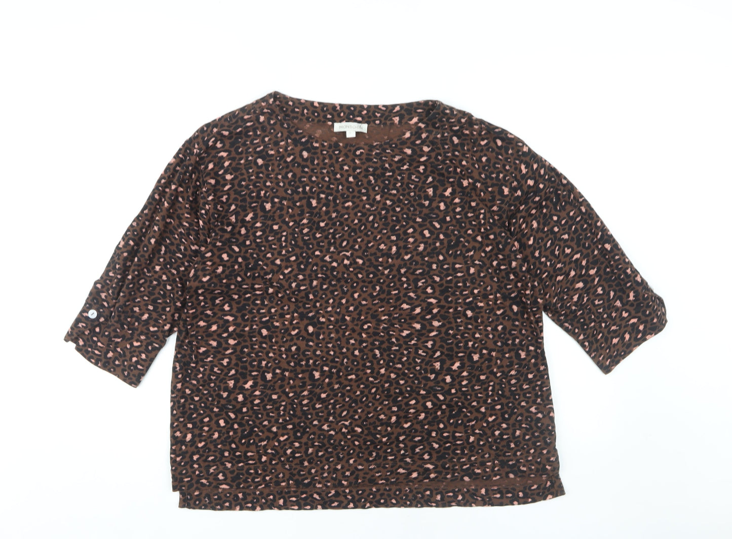 Womens UK Size L Monsoon Brown Basic T-Shirt
