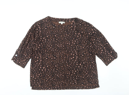 Womens UK Size L Monsoon Brown Basic T-Shirt