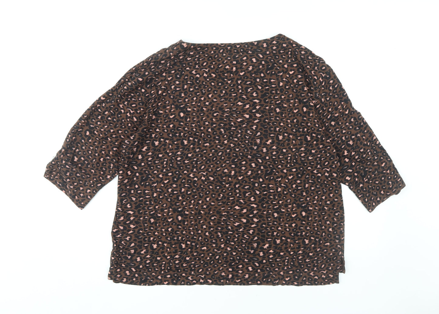 Womens UK Size L Monsoon Brown Basic T-Shirt
