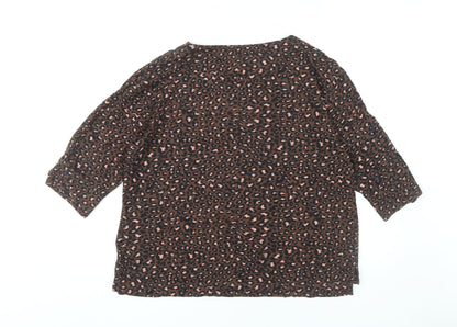 Womens UK Size L Monsoon Brown Basic T-Shirt
