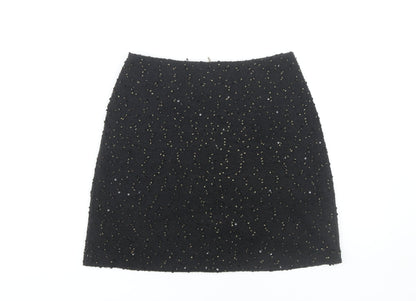 Oasis Women’s Black Sequin Mini Skirt - XS