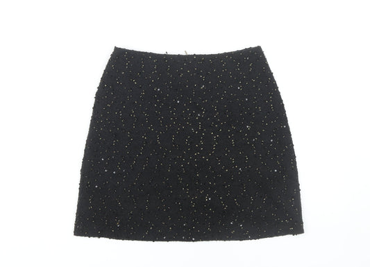 Oasis Women’s Black Sequin Mini Skirt - XS