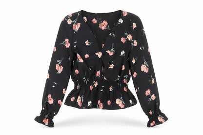 Womens UK Size 8 H&M Black Wrap Blouse