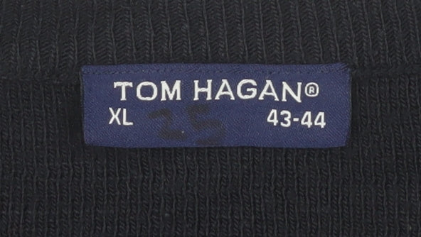 Tom Hagan XL Men's Black V-Neck Pullover Jumper
