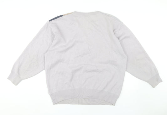 Gabicci Men's Grey 2XL V-Neck Pullover Jumper