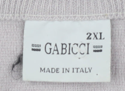 Gabicci Men's Grey 2XL V-Neck Pullover Jumper
