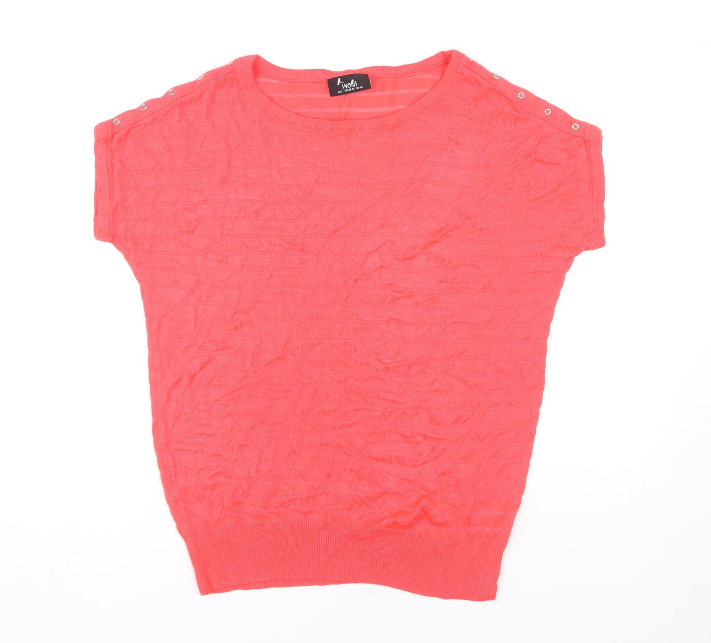 Womens UK Size S Wallis Red Jersey T-Shirt