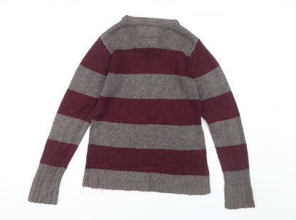 Brave Soul Men's Multicoloured Striped Pullover Jumper L