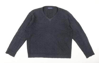 Savatinni Men’s Grey Cable-Knit Pullover Jumper L