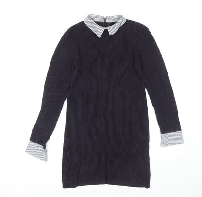 French Connection Women's Black Cotton Shift Dress