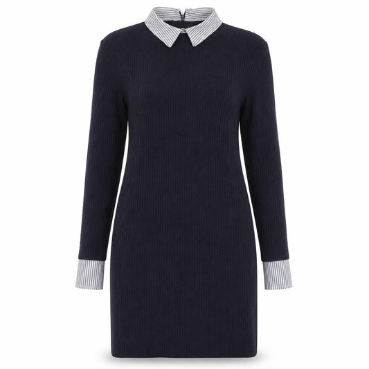 Front view of French Connection Women's Black Cotton Shift Dress