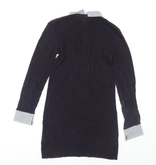 French Connection Women's Black Cotton Shift Dress