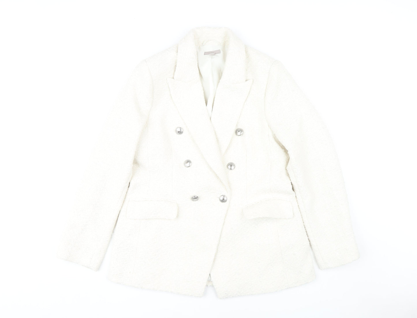 H&M Women's White Military Blazer, Sz M