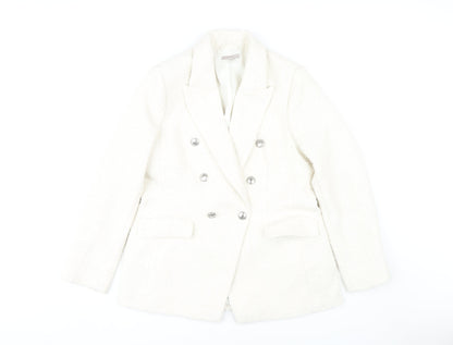 H&M Women's White Military Blazer, Sz M