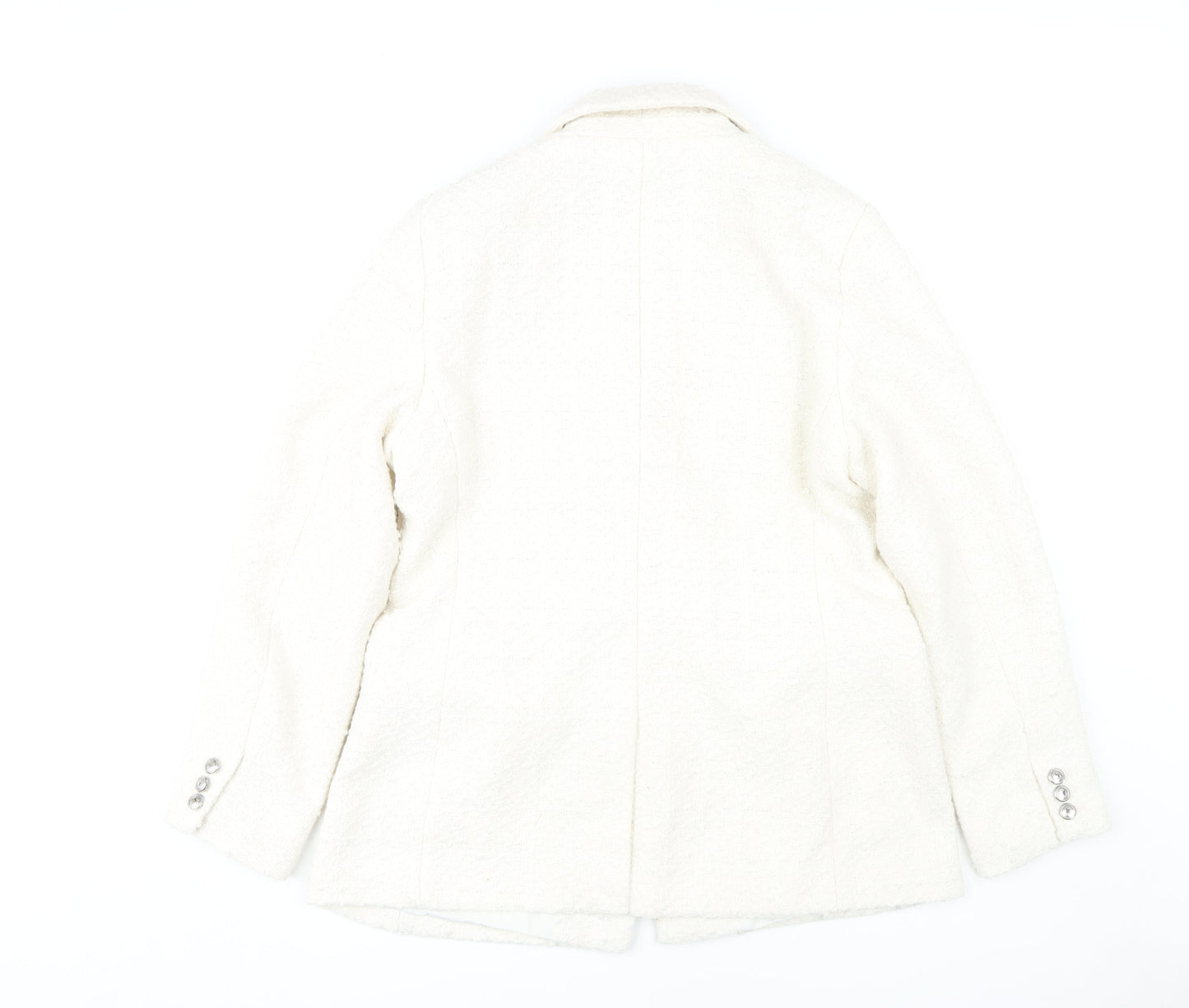 H&M Women's White Military Blazer, Sz M