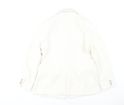 H&M Women's White Military Blazer, Sz M