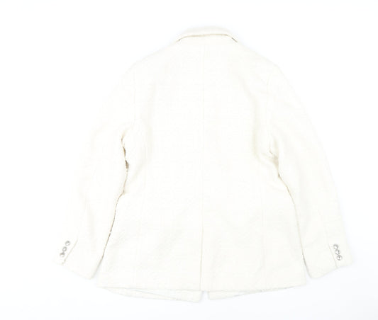 H&M Women's White Military Blazer, Sz M