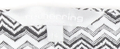 Red Herring Women's Chevron Pinafore Dress Size 14