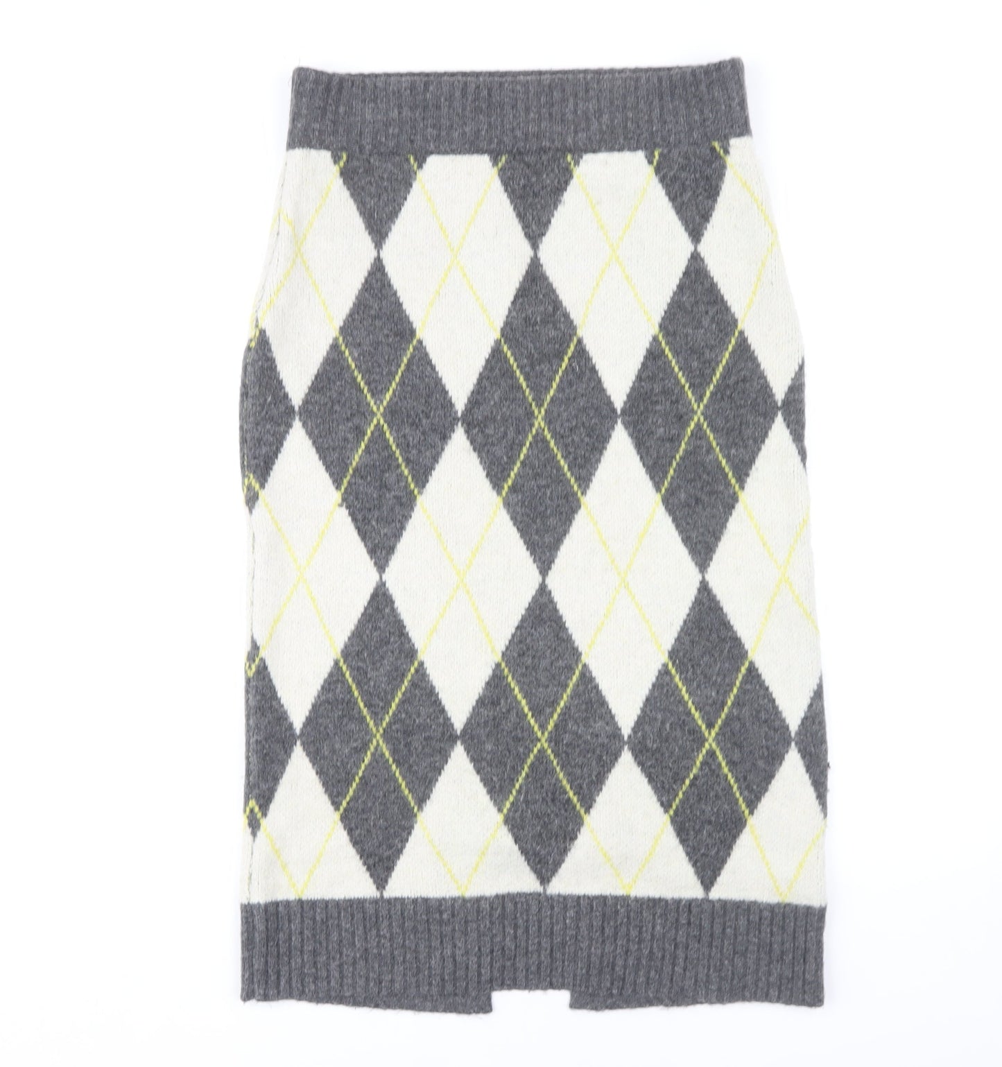 H&M Women’s Grey Argyle Pencil Skirt, Size M