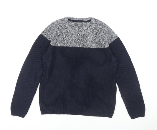 Marks and Spencer Men's Blue L Knit Pullover Jumper